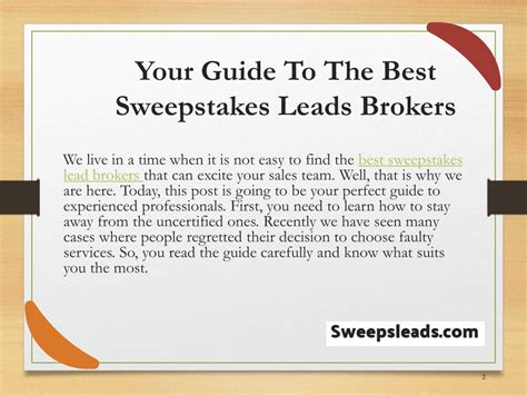 sweepstakes leads|sweepstakes leads broker.